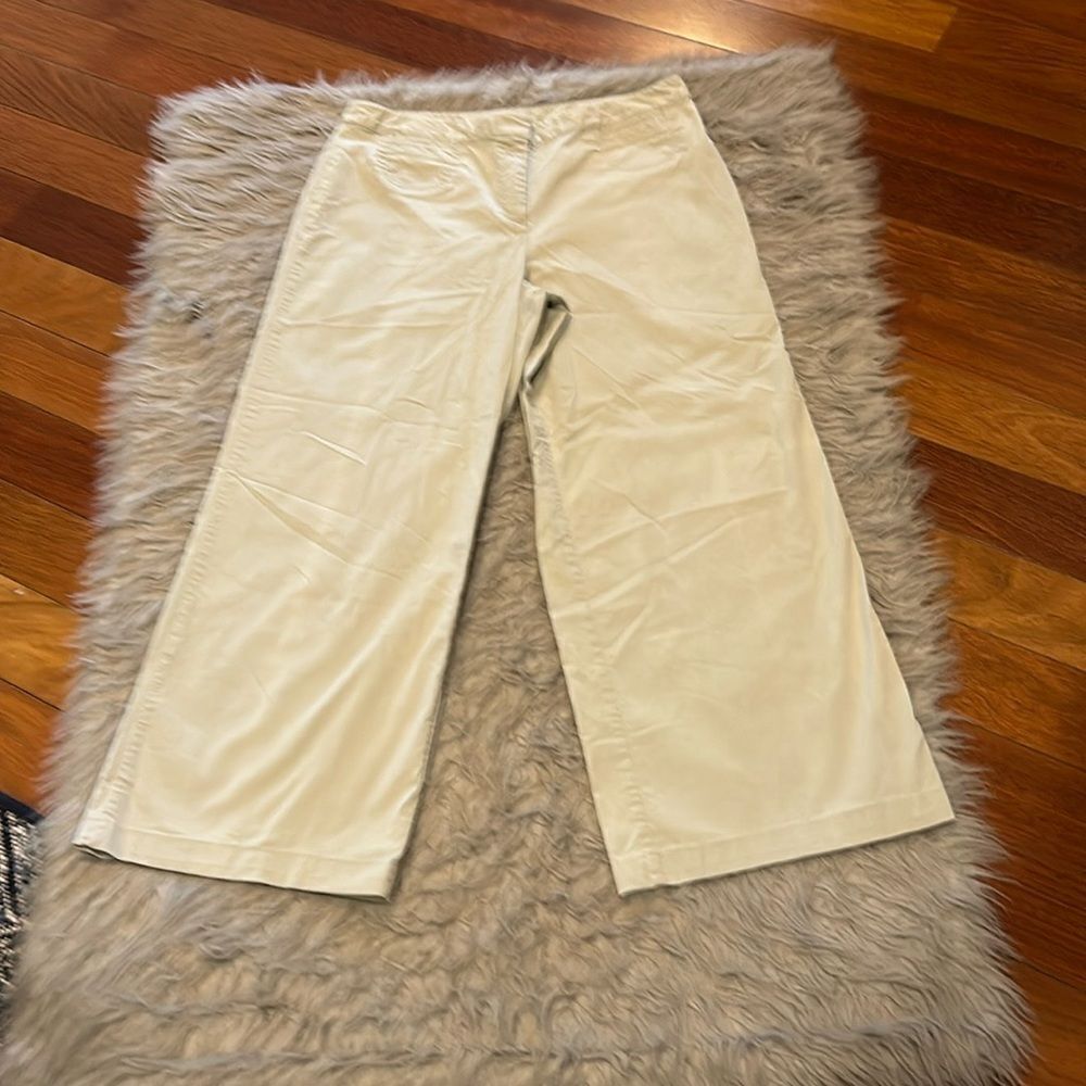 J‎ Jill women’s tan cropped cotton stretch pants size 12